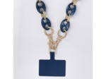Chaine grosse maille avec pad universel - serie FIRENZE-BLEU&OR- 1.2M