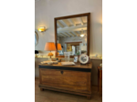 Ancien grand miroir chêne massif