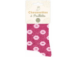 STC, Chaussettes paillettes courtes - Bouche coeur (taille unique 36-42)