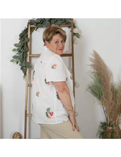 K254- Chemise By One (T40-T48) 🏵️ (blanc)