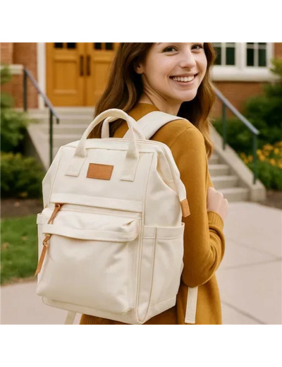 P401- Sac à dos Medium Flora & Co (beige)