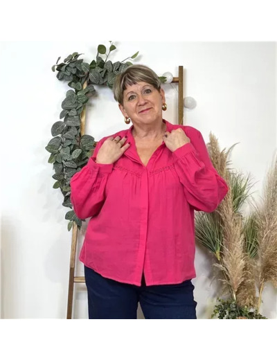 K516- Chemise "Maëlle" (T40-T48) (fuchsia)