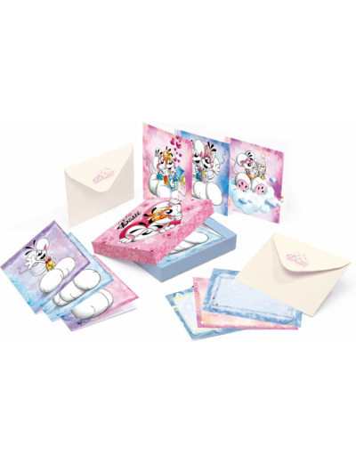 DIDDL - Set de Papiers à Lettres Diddl - Boîte avec Cartes & Enveloppes Colorées - Papeterie Vintage Années 90 - Idée Cadeau Mignonne pour Enfant ou Fan Nostalgique