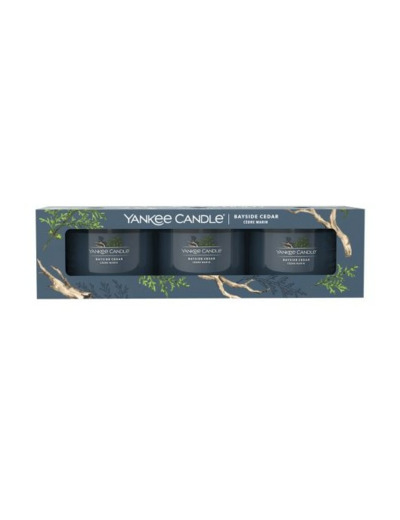 LOT DE 3 VOTIVES EN VERRE - CEDRE MARIN