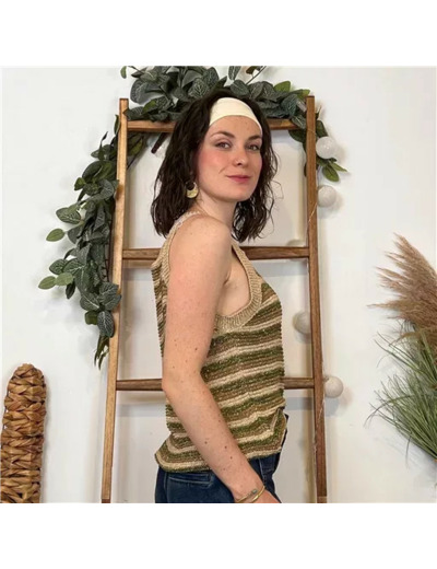 K112- Débardeur LUREX (Tu) 🇮🇹 (kaki)