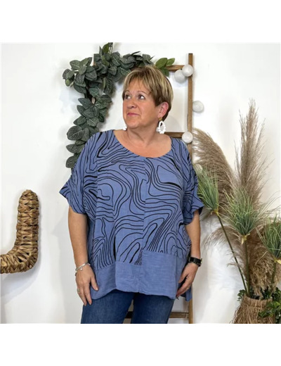 L466- Tunique topograhique (Gt) 🇮🇹 (bleu indigo)