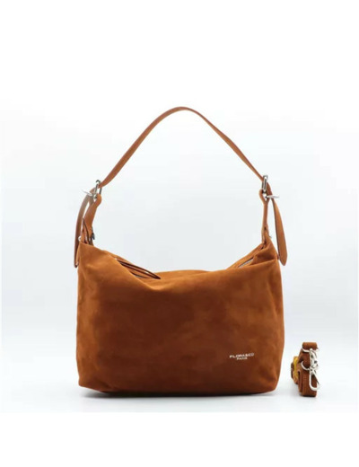 P402- Sac besace aspect Daim Flora & Co (camel)