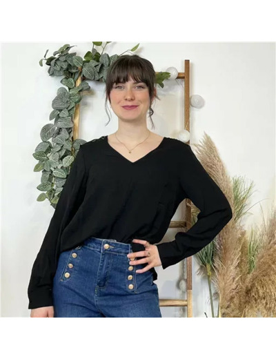 K553- Blouse "Version Féminin" (T36-T40) (noir)
