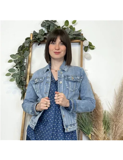K486- Veste Jean Voggo (T36-T44) (denim clair)
