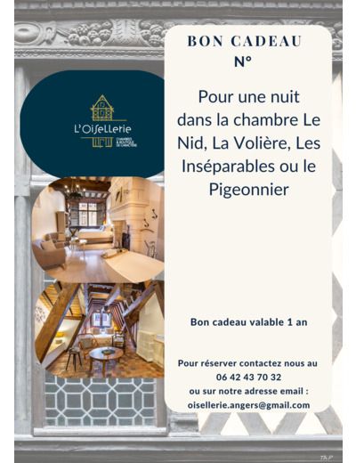 Bon cadeau 1 nuit à l'Oisellerie Le Nid// La Volière