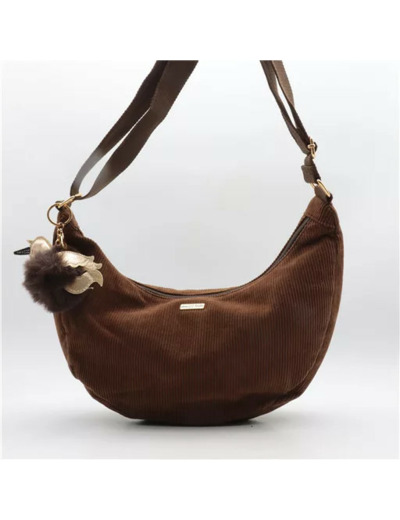 P403- Banane Velour cotelé Flora & Co (marron)