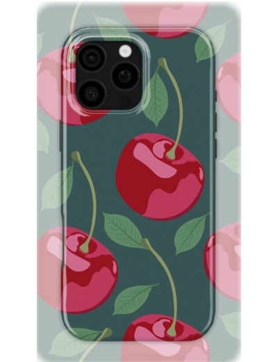 Cherry Sketch | Coque de téléphone 3D 2en1 Ultra-résistante