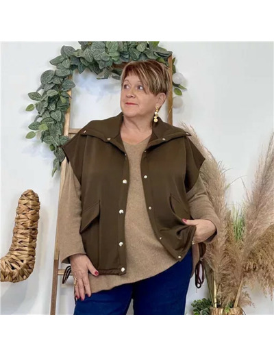 Z077- Veste sans manches "C'Mélodie" (marron)