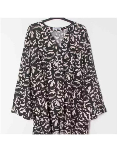 Z796- Blouse Curvy Manches 3/4  (T54-T58) (noir)
