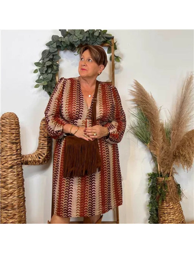 K085- Robe Maëlle macramé (T40-T48) (marron)