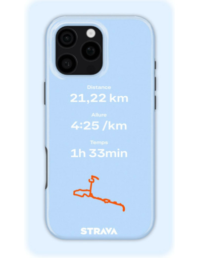 Mon Run Strava - Bleu givre | Coque 3D 2en1 Ultra-résistante