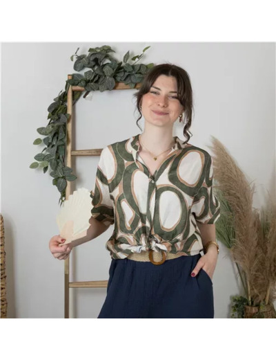 K175- Chemise à Seventies (Tu) 🇮🇹 (kaki)