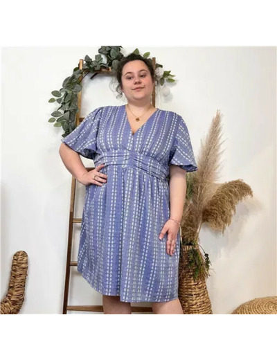 K476- Robe Maëlle (T40-T48) 🪷 (bleu jeans)
