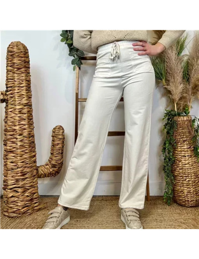 L792- Jogg Flare 2 poches plaquées (T36-T42) (beige)