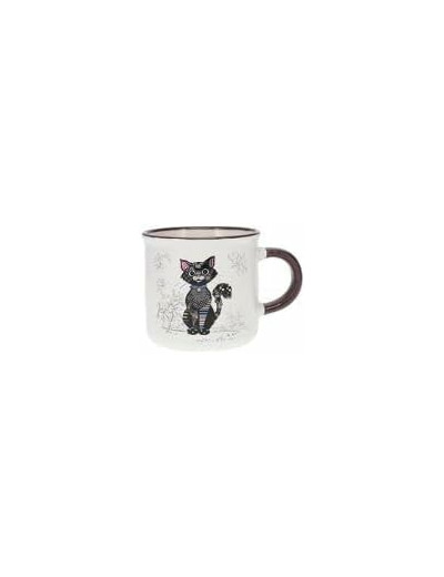 KIUB Mini mug timbale expresso avec des animaux - motif chat noir - Hauteur 6,5CM - porcelaine fine