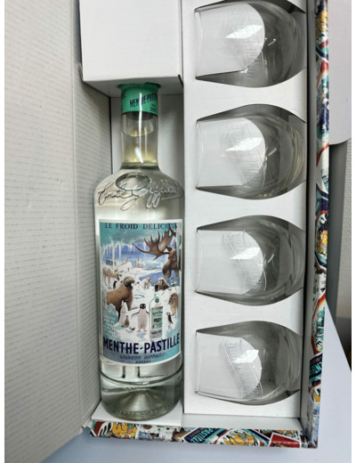 Coffret Menthe-Pastille "Giffard" bouteille 70cl et verres