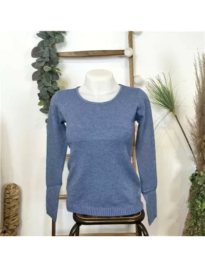 Y251- Pull Laine Cachemire "Tricotonic" (les T36&40) (bleu indigo)