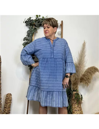 K507- Robe coton délavé C'Mélodie (bleu jeans)