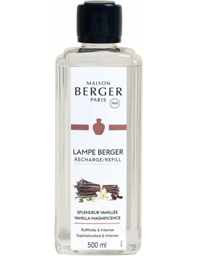 MAISON BERGER - Splendeur Vanillée - Recharge Huile Parfumée Prête à l'emploi pour Lampe Berger - Purifie et Désodorise l'Air - Diffusion Longue Durée (500ml) - Fabriqué en France