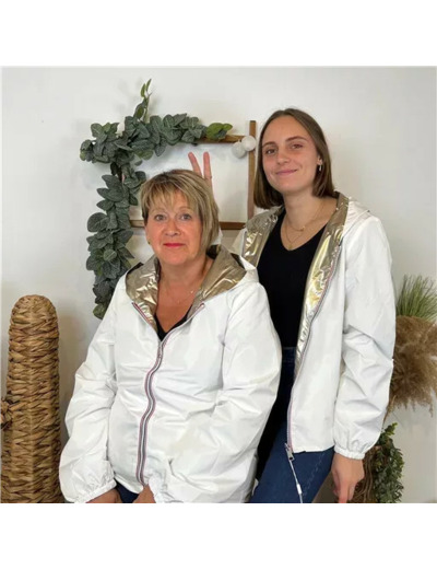 K015- Imper réversible court (T40-T50) (blanc)