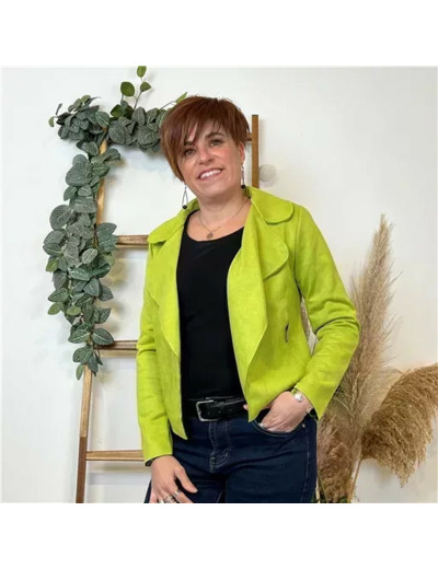 L549- Veste suédine à poches (Tu) 🇮🇹 (vert anis)