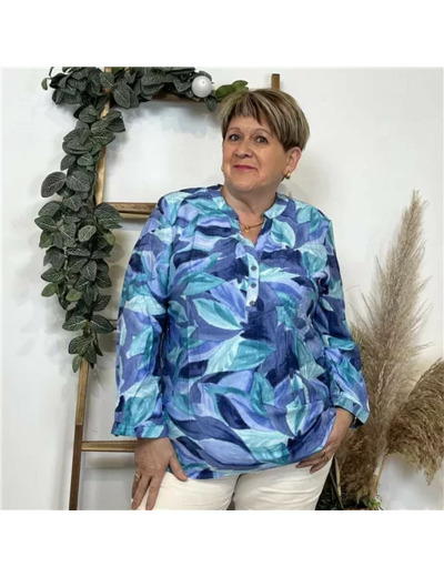 Z766- Blouse Christy « Oursin » (T44-T52) (bleu royal)