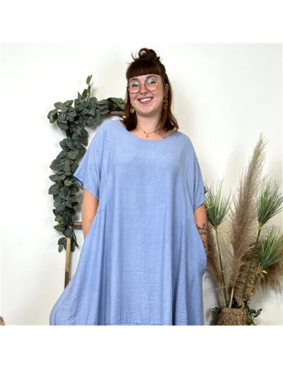 L018- Robe Loose (Gt) 🇮🇹 (bleu jeans)