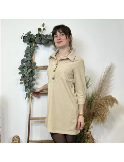 K563- Robe Ycoo Velour (T34-T40) (ivoire)