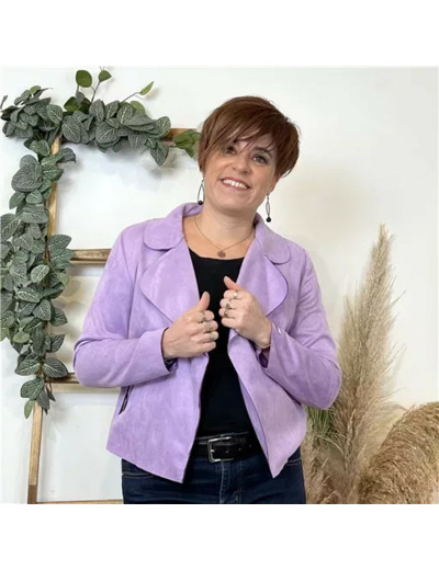 L549- Veste suédine à poches (Tu) 🇮🇹 (lilas)