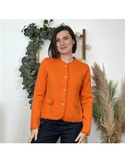 K609- Gilet Effiloché (Tu) (orange)