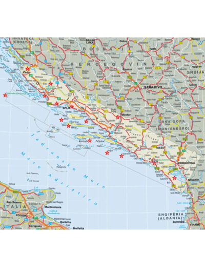 DALMATIE, COTE CROATE - CENTRE ET SUD 1 : 200 000