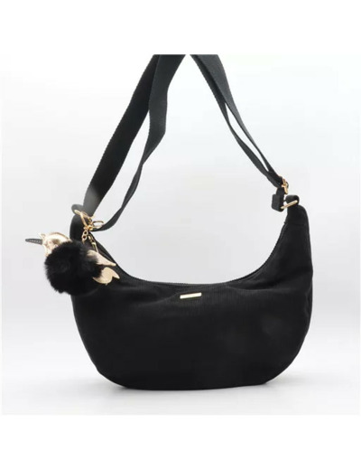 P403- Banane Velour cotelé Flora & Co (noir)