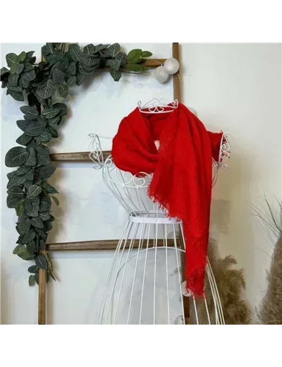 Y510– Foulard uni froissé (rouge)