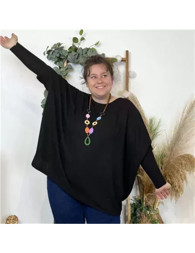 K533- Top Oversize uni (Gt) (noir)