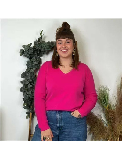 Y250- Pull Laine Cachemire "Tricotonic" (les T44&48) (fuchsia)