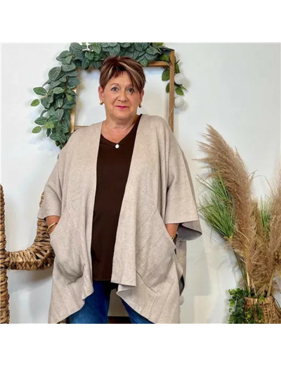 Z105 Gilet Oversize uni (Gt) (beige)