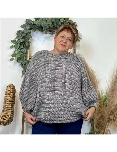 Z079- Pull Noeud réversible (Tu) 🇮🇹 (gris)