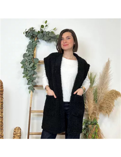 K673- Gilet sherpa (Tu) (noir)