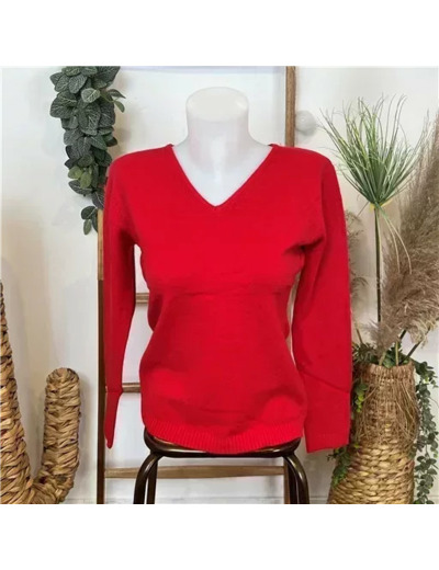 Y249-Tricotonic Col V les T38 & 42 (rouge)