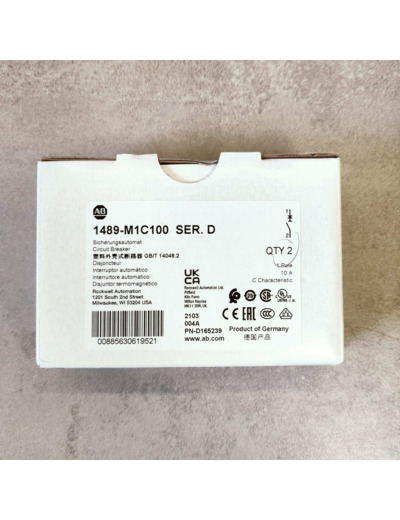 Allen Bradley - Boite de 2 disjoncteurs 1489-M1C100 SER.D, 1 pole, 10A
