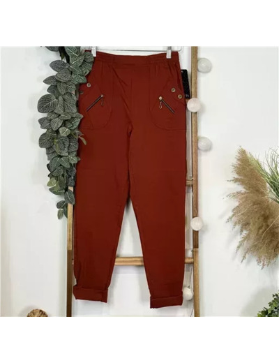 T578- Pantalon Confort Chaud (T38-T52) (rouille)