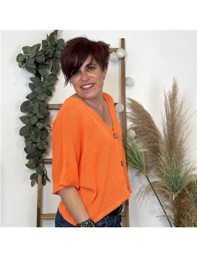 K878- Gilet court  (TU) (orange)