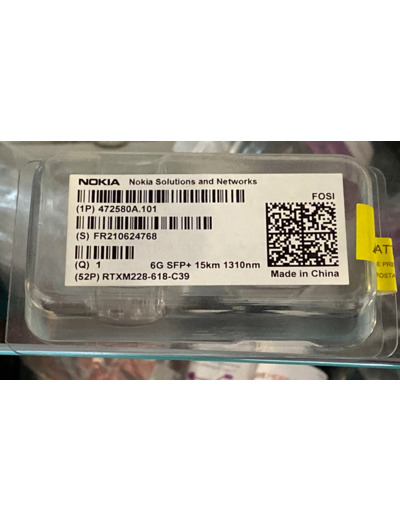 Lot de 3 Nokia 472580A.101 6G SFP+ 15km 1310nm