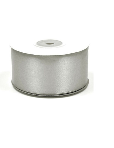 Ruban satin 38 mm de large bobine de 25 m gris clair ref 012