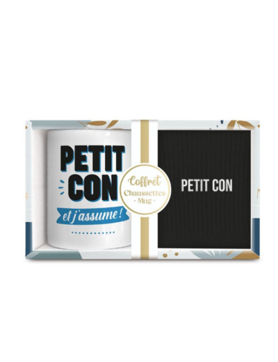 STC coffret mug et chaussettes "Petit con"